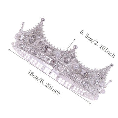Vintage Crowns Women Birthday Princess Queen Tiara Topper Baroque Hair Accessori