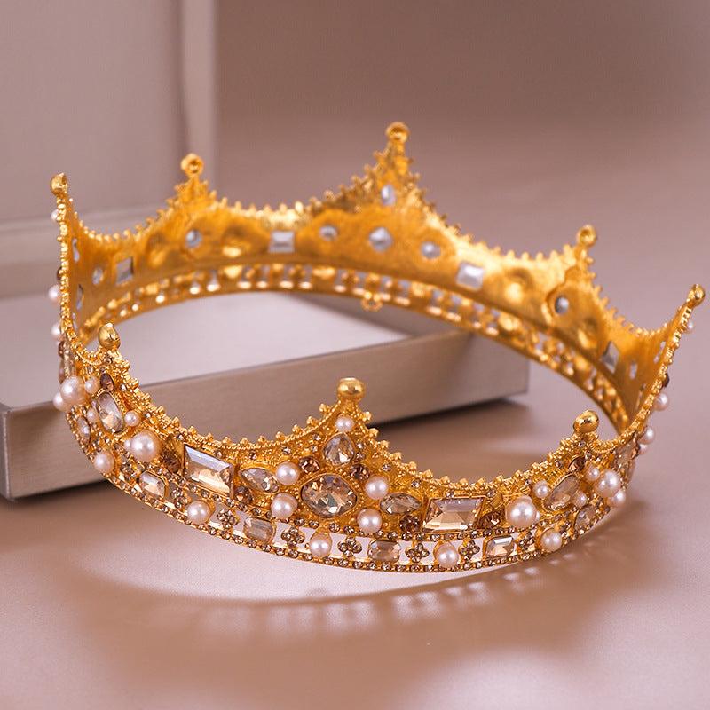 Vintage Crowns Women Birthday Princess Queen Tiara Topper Baroque Hair Accessori