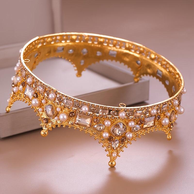 Vintage Crowns Women Birthday Princess Queen Tiara Topper Baroque Hair Accessori