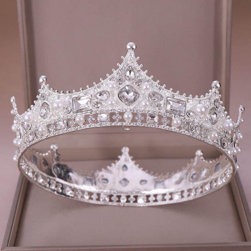 Vintage Crowns Women Birthday Princess Queen Tiara Topper Baroque Hair Accessori