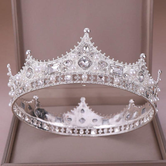 Vintage Crowns Women Birthday Princess Queen Tiara Topper Baroque Hair Accessori
