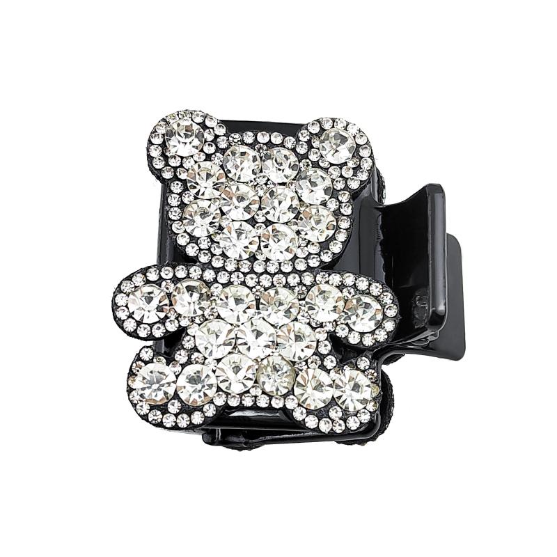 Y2K Colorful Rhinestone Bear Hair Claw Rectangle Hair Clow Clip For Women Girls