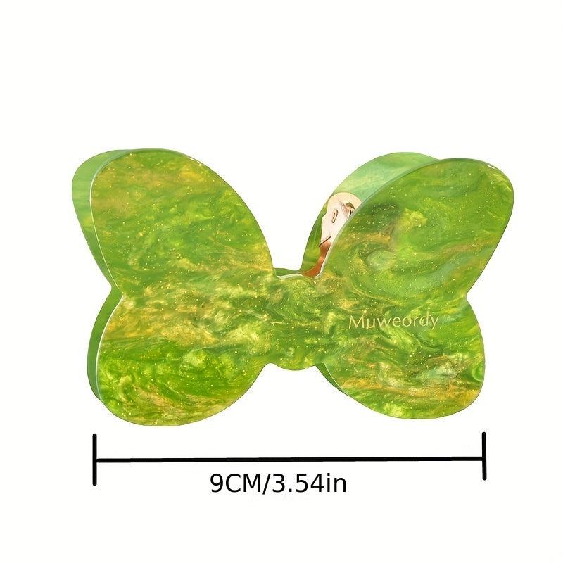 Sparkly Gradient Bow Knot Hair Claw for Women Girls