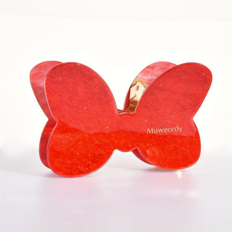 Sparkly Gradient Bow Knot Hair Claw for Women Girls