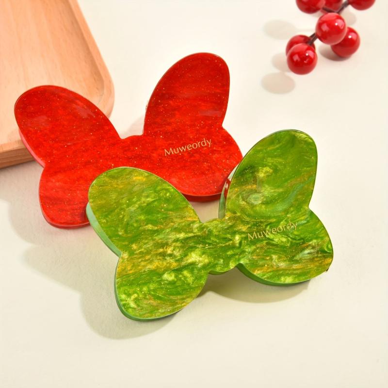 Sparkly Gradient Bow Knot Hair Claw for Women Girls
