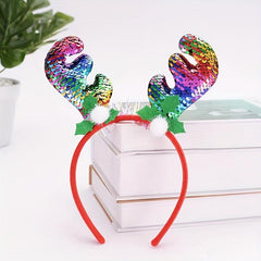 Sequin Elk Horn Head Hoop Christmas Party Accessories Glitter Headband