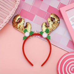 Sequin Elk Horn Head Hoop Christmas Party Accessories Glitter Headband