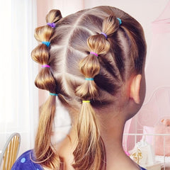 1000pcs Colorful Hair Elastics Set with Hair Loop Styling Tool