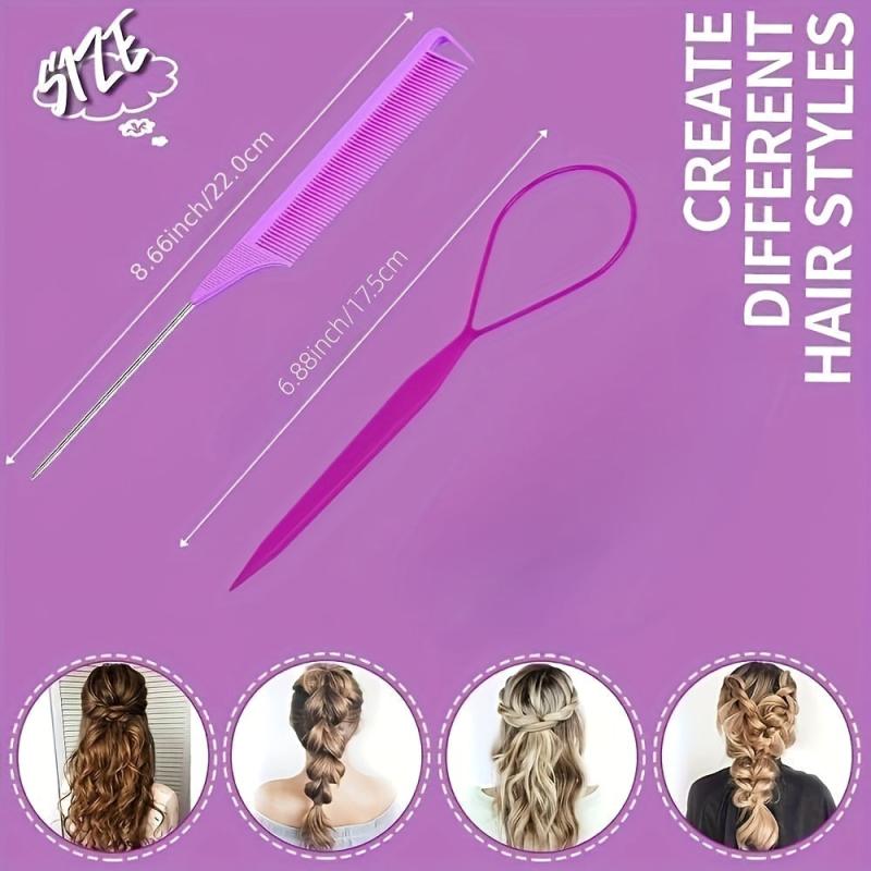 1000pcs Colorful Hair Elastics Set with Hair Loop Styling Tool
