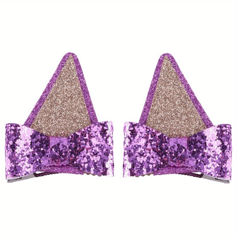 2pcs Animal Ears Hair Bow Clips for Halloween Costume Accessories