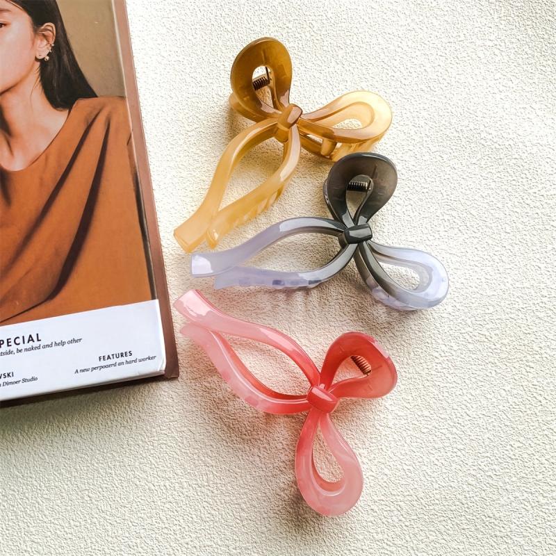 3pcs Gradient Hair Claw Sweet Nonslip Ponytail Holder Women Girls Hair Clip