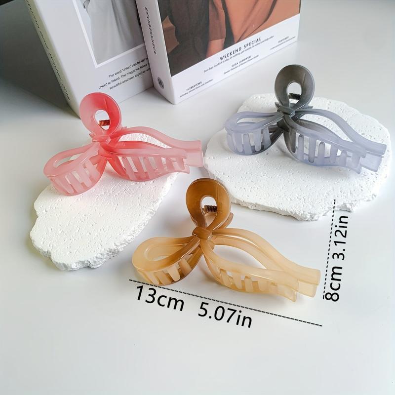 3pcs Gradient Hair Claw Sweet Nonslip Ponytail Holder Women Girls Hair Clip