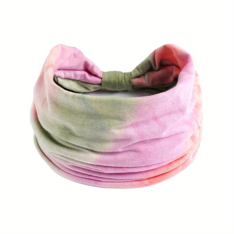 Boho Style Tie Dye Headband Wide Brim Hair Band Turban Yoga Sports Sweatband
