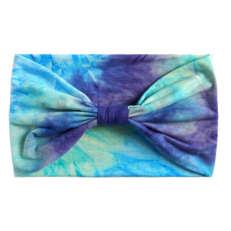 Boho Style Tie Dye Headband Wide Brim Hair Band Turban Yoga Sports Sweatband