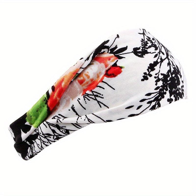 Leopard Print Wide Yoga Headband Sweatband Hair Band