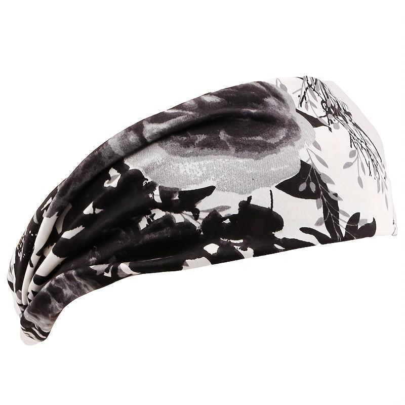 Leopard Print Wide Yoga Headband Sweatband Hair Band