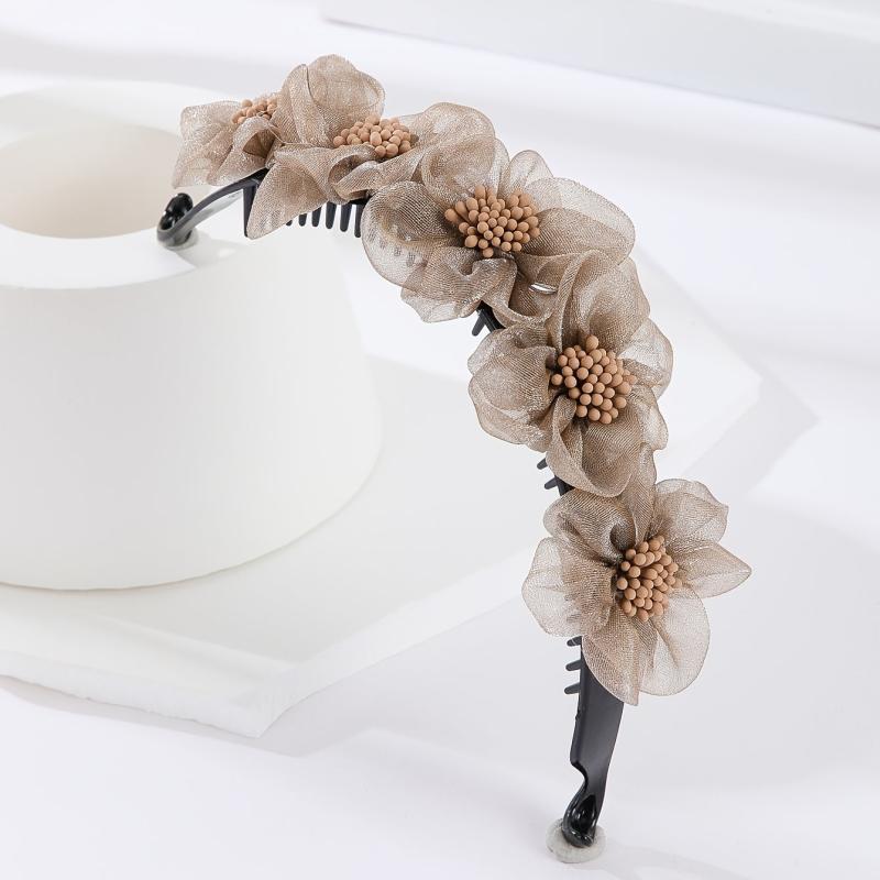 Flower Decor Banana Clip Ponytail Buckle Clip For Girls