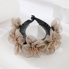Flower Decor Banana Clip Ponytail Buckle Clip For Girls