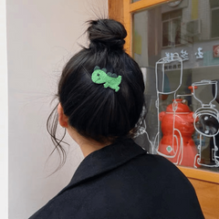 Dinosaur Hair Clip Knitted Hairpin for Girls Women Toddler