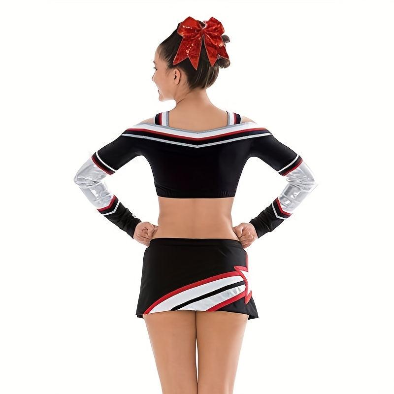 12PCS Glitter Cheer Hair Bows Ponytail Holder Elastic Band For Teen Girls Sports