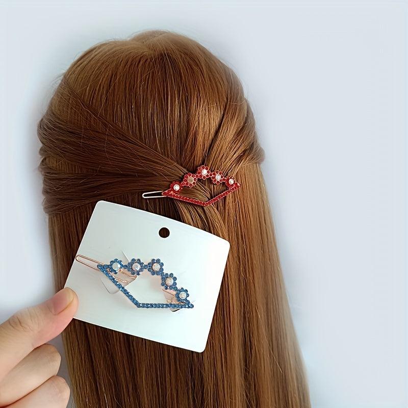 6pcs Rhinestone Hair Clip Alloy Hair Barrette Women Girls Hair Accessories