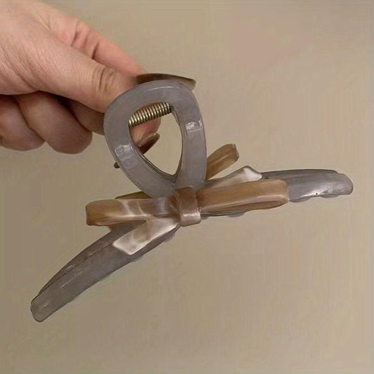 Vintage Bowknot Acrylic Hair Claw Ponytail Holder Hair Accessories