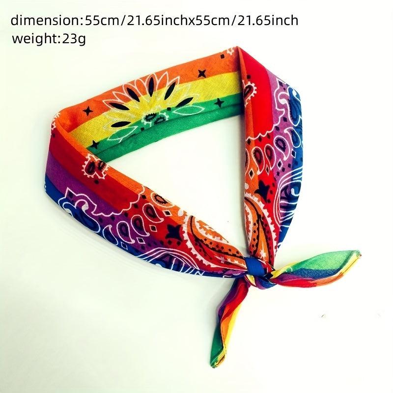 Rainbow Square Scarf Sports Headscarf Sweatband Pride Month Accessories