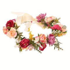 Wedding Wreath Flower Garland Hair Band For Women Bridal Accessory