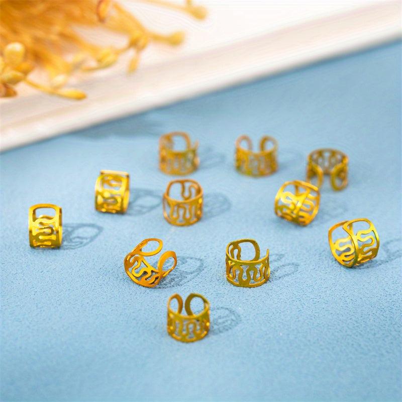 10pcs Golden Hair Beads Hippie Style Hair Accessories