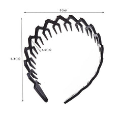 2pcs Wavy Long Tooth Wide Hairband Solid Tortoiseshell Non slip Headband
