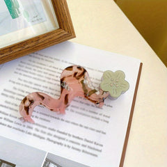 Colorful Wavy Hair Claw Clip Flower Decor Non-slip Ponytail Holder