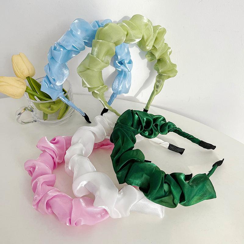 Mesh Side Solid Versatile Headband Yarn Hairband Hair Accessories