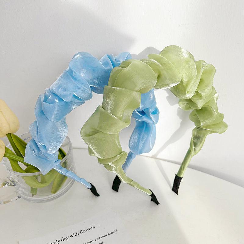 Mesh Side Solid Versatile Headband Yarn Hairband Hair Accessories