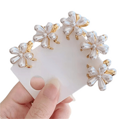 Faux Pearl Flower Hair Clips for Girls and Women