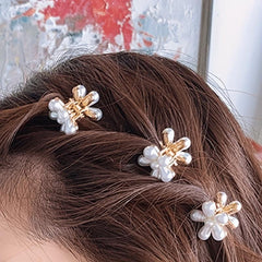 Faux Pearl Flower Hair Clips for Girls and Women