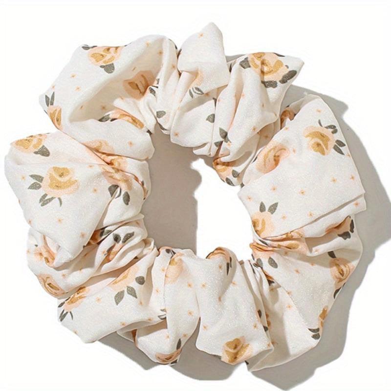 Large Floral Print Scrunchie Hair Tie Hair Rope Retro Hair Accessories