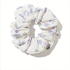 Large Floral Print Scrunchie Hair Tie Hair Rope Retro Hair Accessories