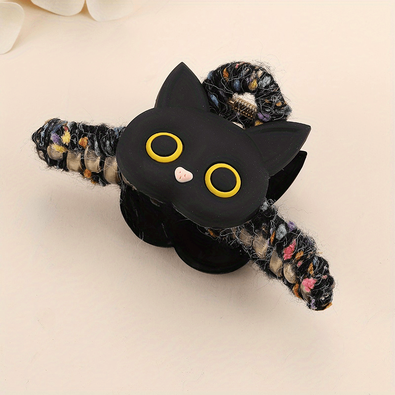 Sweet Animal Claw Clip For Girls - Tweed Shark Claw Hair Clip