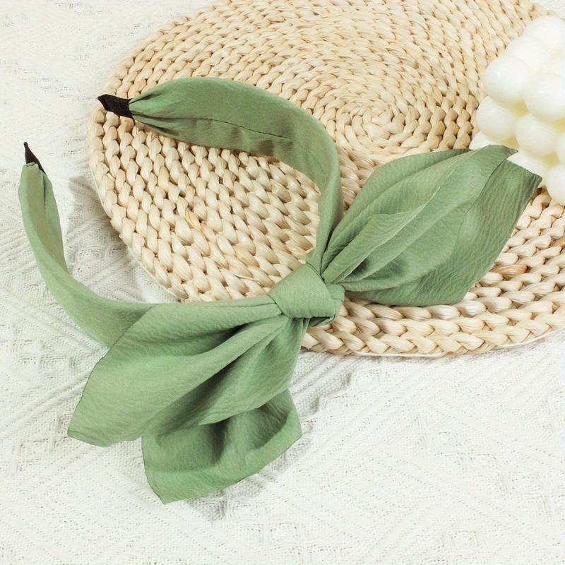 Double Bow Knotted Headband Wide Head Hoop Style Headdress