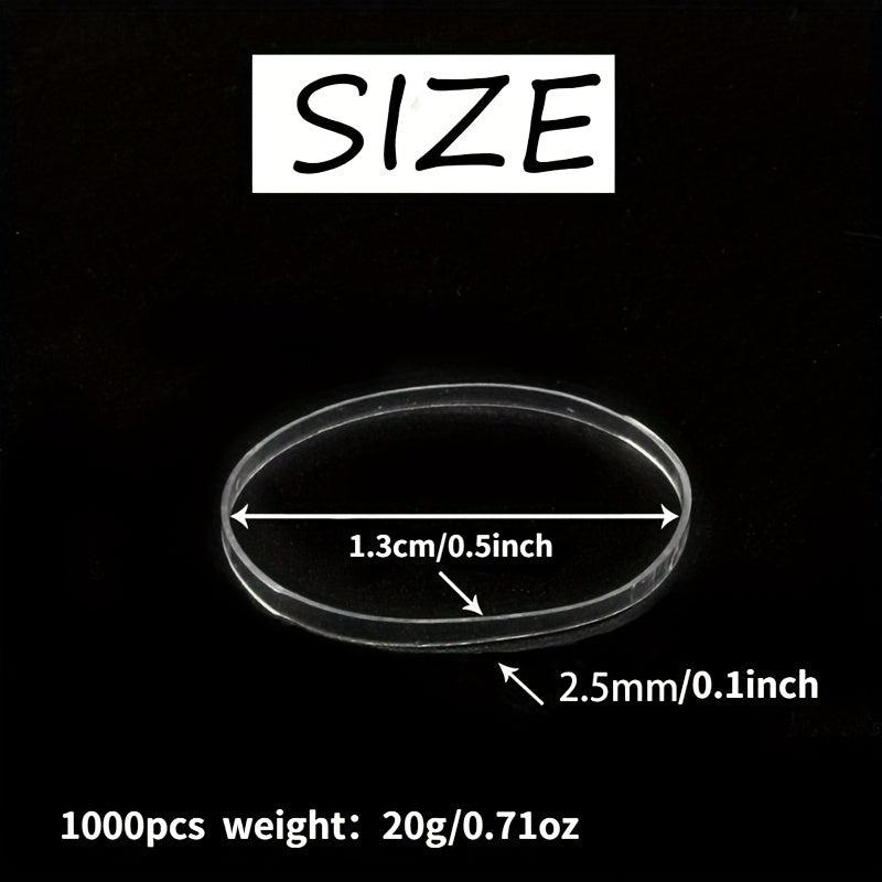 1000pcs Reusable Hair Tie No Hair Damage Elastic Braiding Hair Rubber