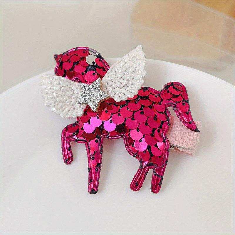 Sequins Unicorn Hair Clip Non Slip Hair Decoration For Girls