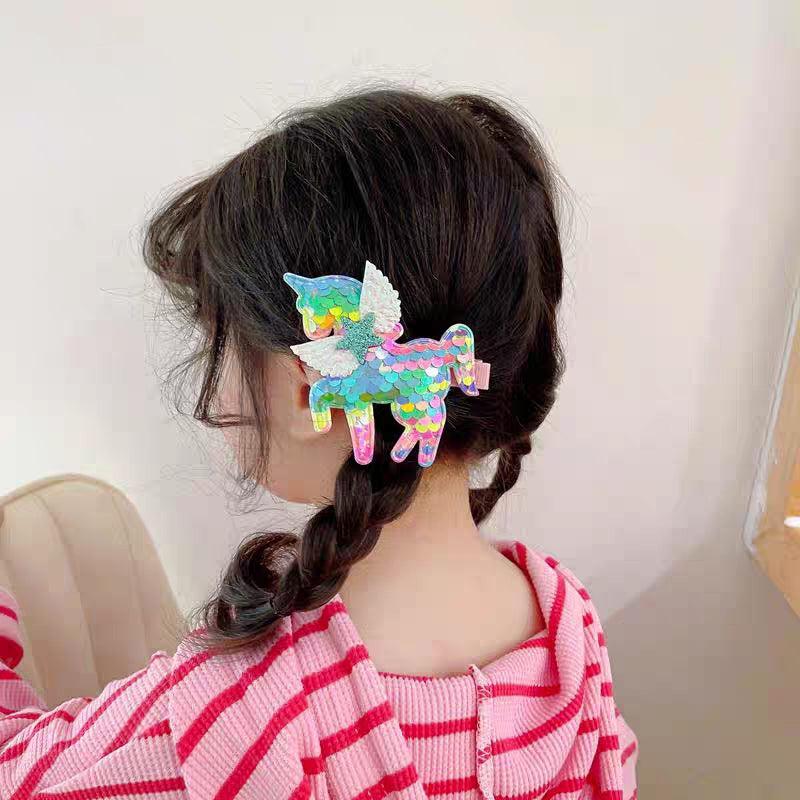 Sequins Unicorn Hair Clip Non Slip Hair Decoration For Girls