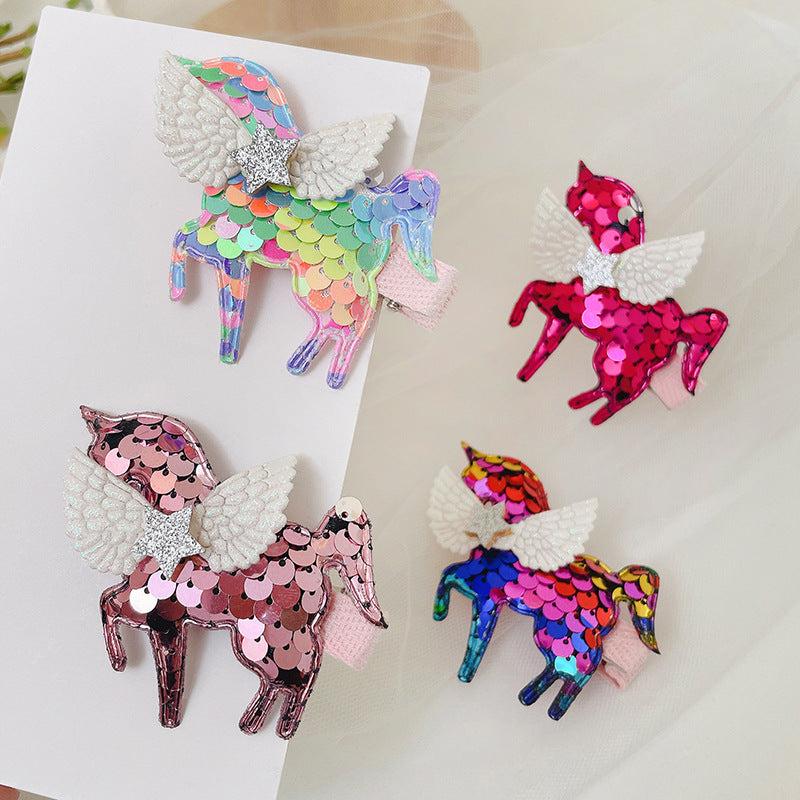 Sequins Unicorn Hair Clip Non Slip Hair Decoration For Girls