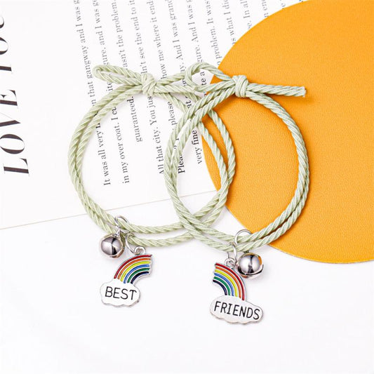 Astronauts Rainbow Pendant Hair Tie Couples Bracelet