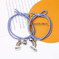 Astronauts Rainbow Pendant Hair Tie Couples Bracelet