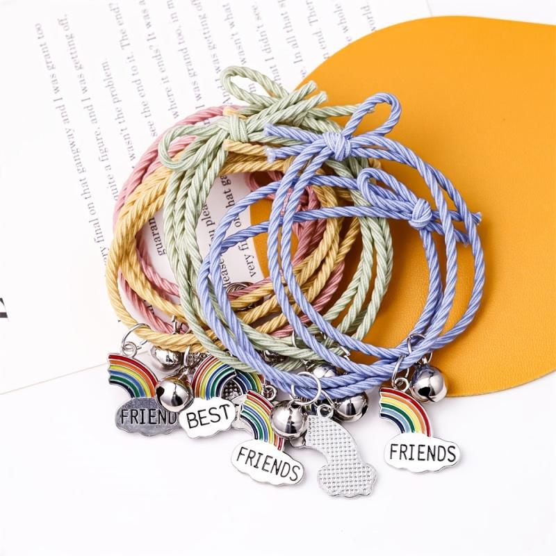 Astronauts Rainbow Pendant Hair Tie Couples Bracelet