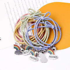 Astronauts Rainbow Pendant Hair Tie Couples Bracelet