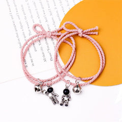 Astronauts Rainbow Pendant Hair Tie Couples Bracelet