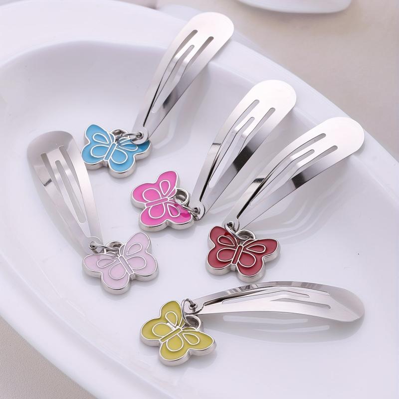 5pcs Flower Pendant Hair Clip Non Slip Hair Slides