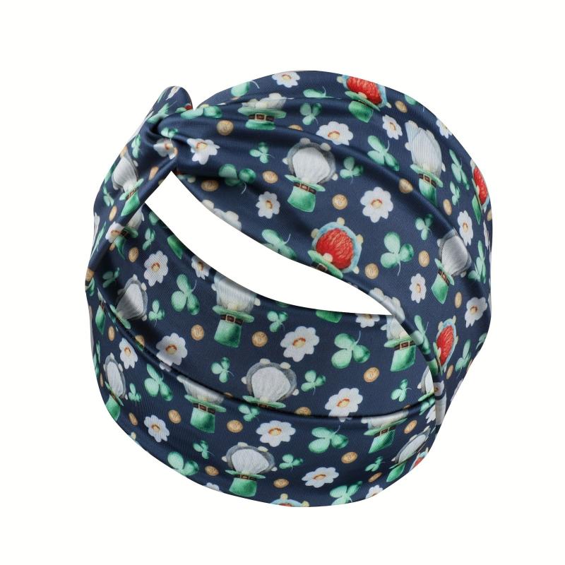 St Patrick's Green Shamrock Pattern Headband Holiday Celebration Gift